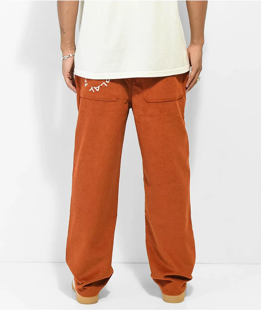 Paterson Wide Leg Rust Orange Corduroy Skate Pants | Liberty Center