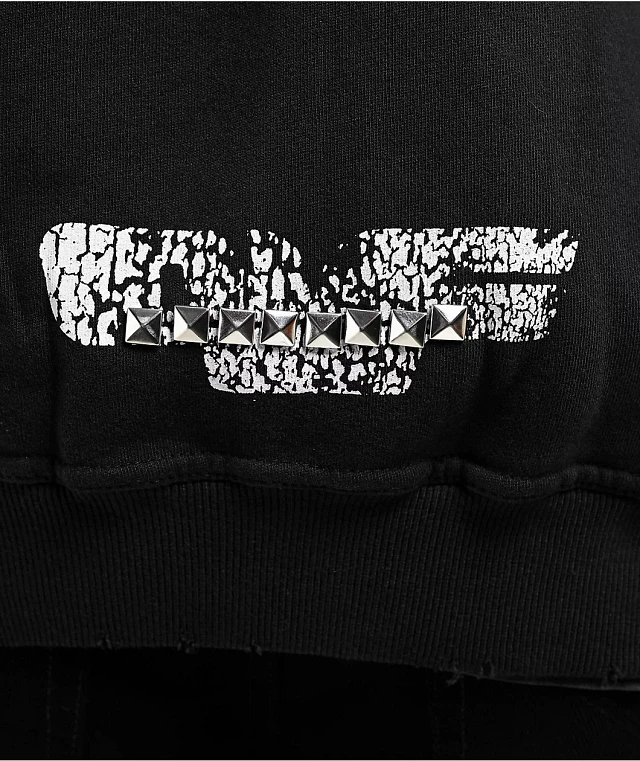 Personal Fears Crust Stud Black Wash Zip Hoodie at Hamilton Place