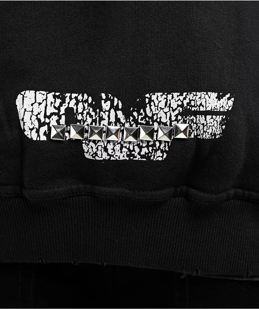 Personal Fears Crust Stud Black Wash Zip Hoodie at Hamilton Place