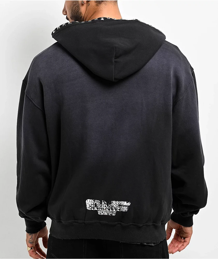 Personal Fears Crust Stud Black Wash Zip Hoodie at Hamilton Place