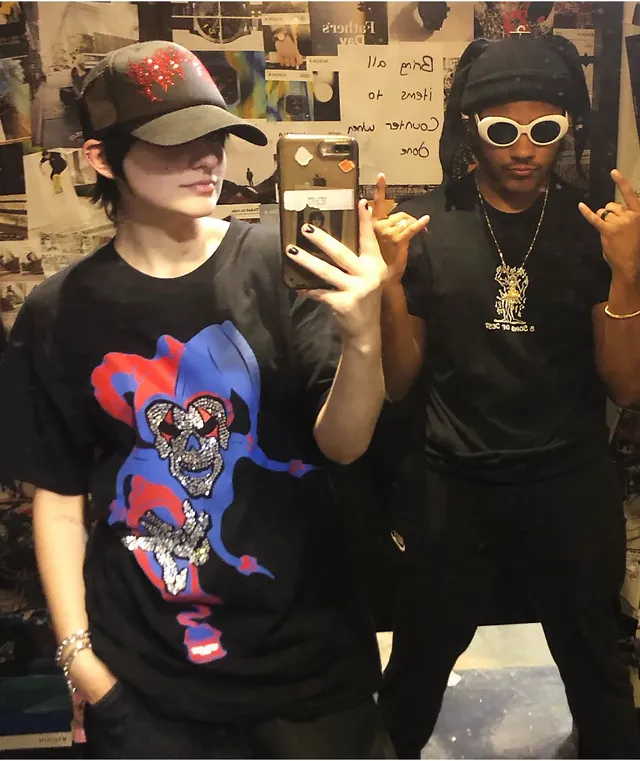 Personal Fears Rhinestone Jester Black T Shirt Vancouver Mall