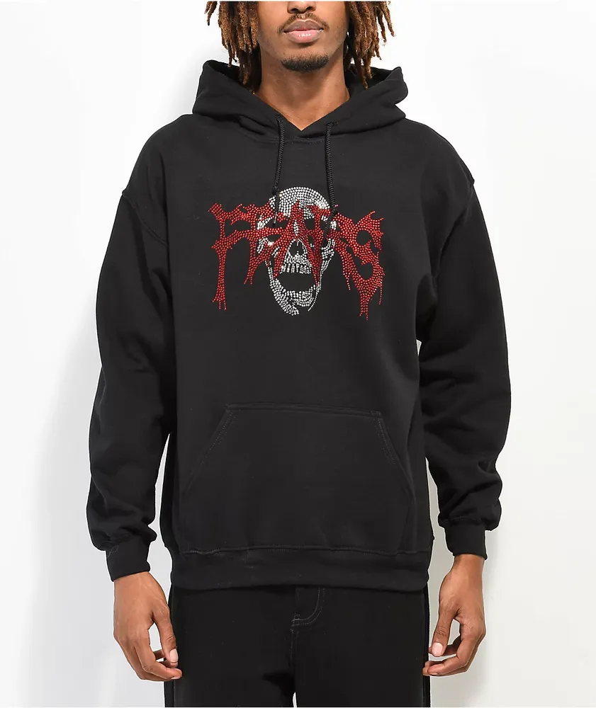 Rhinestone butterfly store skull hoodie