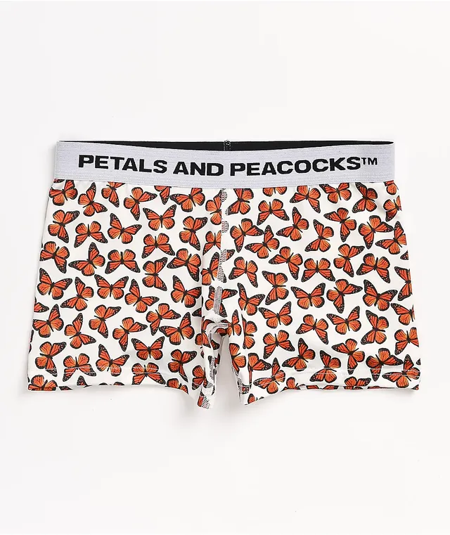 Petals and Peacocks Butterfly White Boyshort Underwear Vancouver