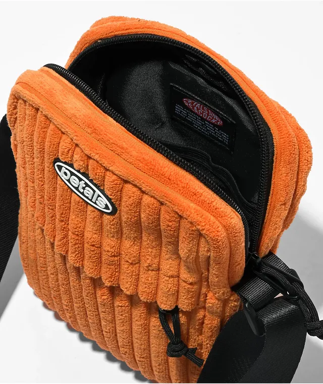 Petals and Peacocks Jumbo Orange Corduroy Crossbody Bag Hamilton
