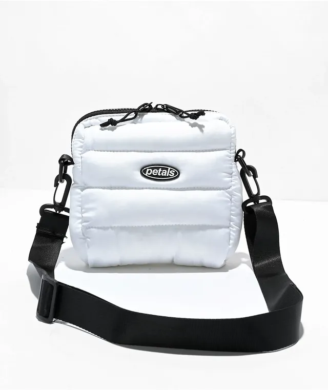 Petals and Peacocks Puffer White Crossbody Bag Hamilton Place