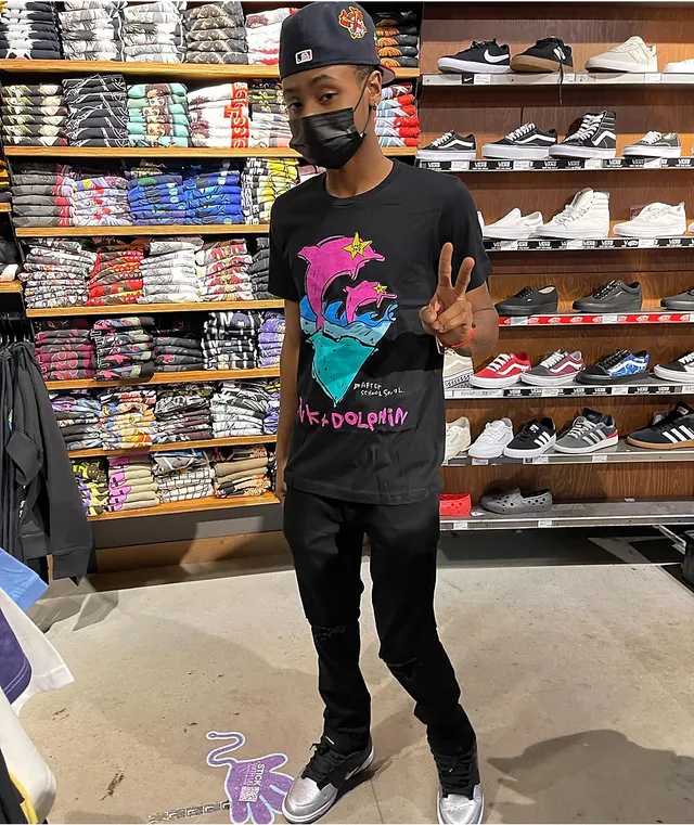 Black pink dolphin shirt top