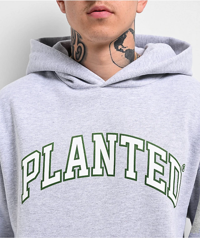 Planted Varsity Logo Grey Hoodie at Hamilton Place in Chattanooga, TN