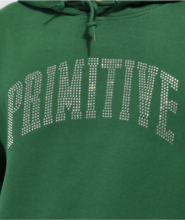 Primitive Collegiate Rhinestone Green Hoodie Hamilton Place