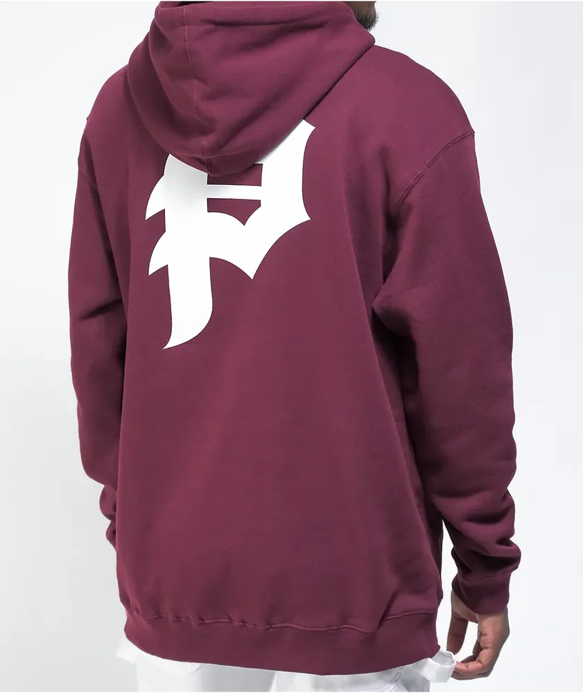 Burgundy primitive top hoodie