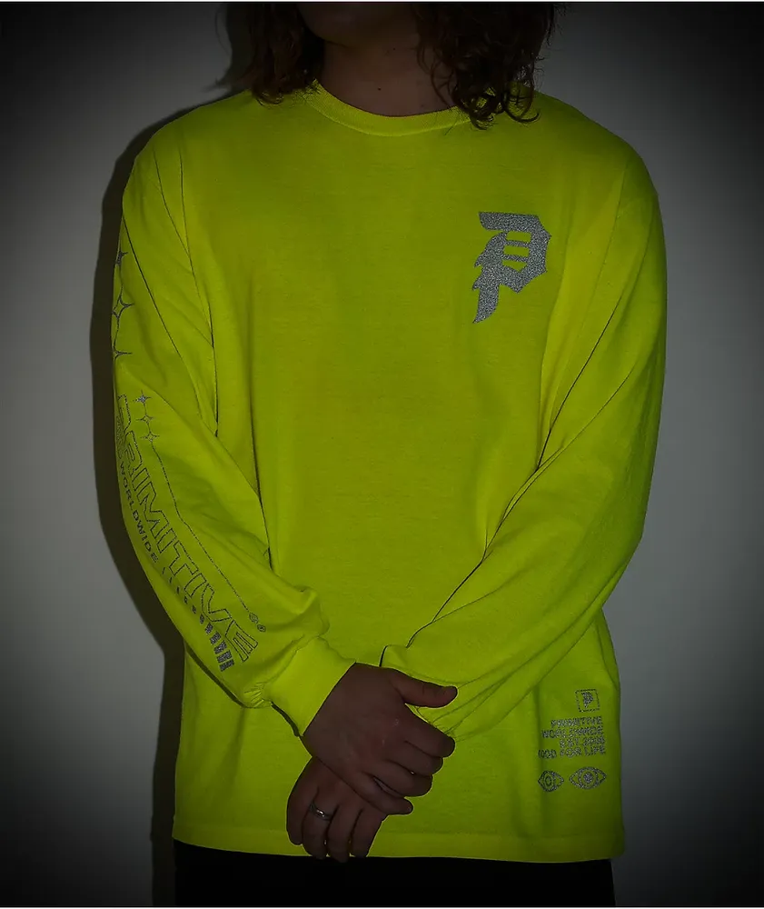Neon yellow long sleeve shirt shop