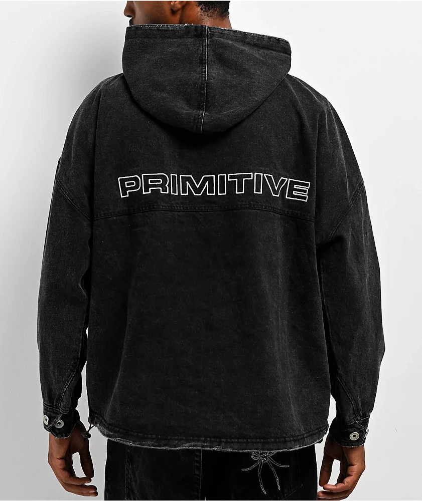 Primitive Emporer Anorak Black Wash Denim Jacket at Hamilton Place