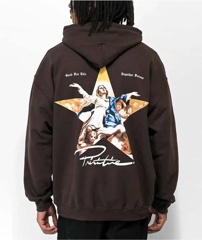 Primitive Open Arms Brown Hoodie Hamilton Place