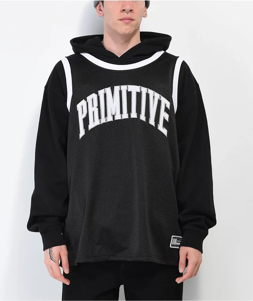 Primitive 2fer top black baseball hoodie