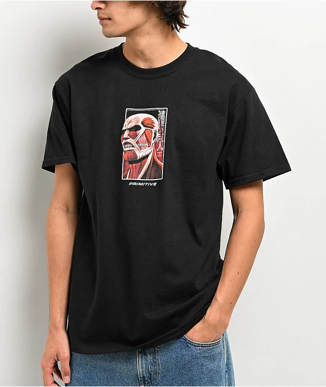 Primitive x Attack On Titan Colossal Dirty P Black T-Shirt at