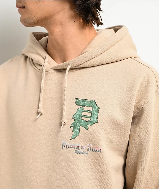 Primitive x Attack On Titan Reiner Dirty P Sand Hoodie at Hamilton