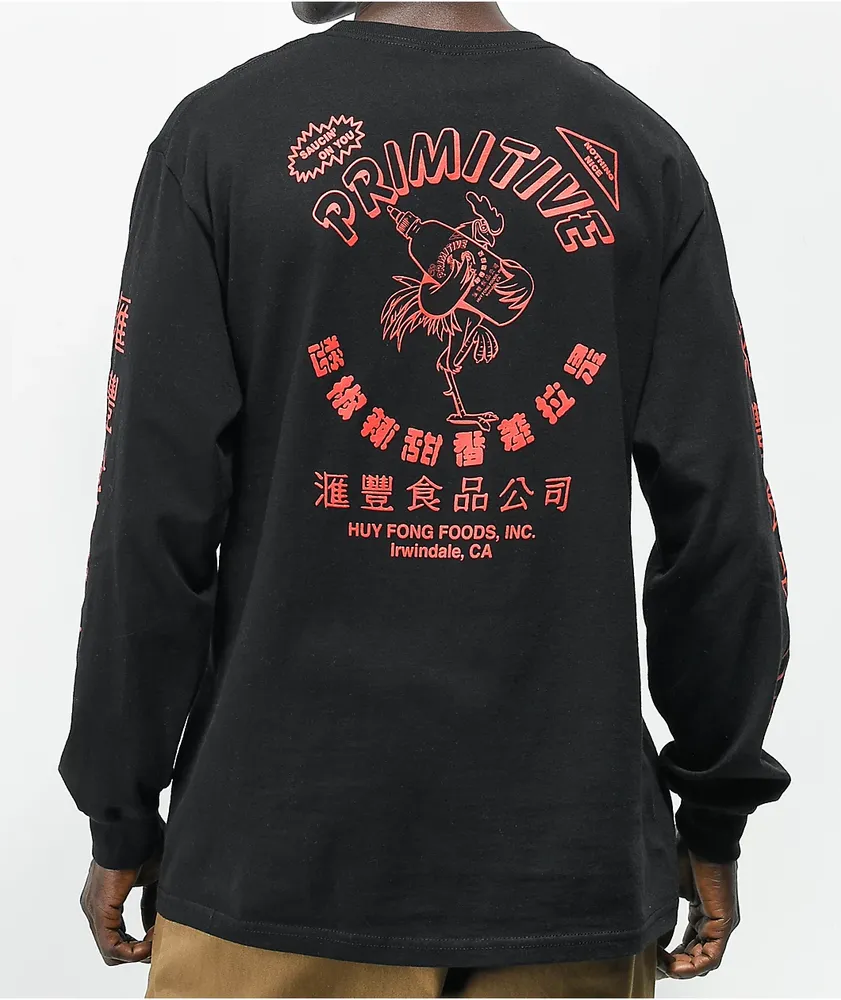 Primitive x Huy Fong Black Long Sleeve T Shirt Montebello Town