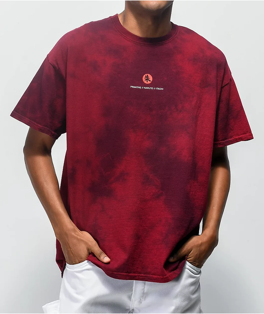 Primitive x Naruto Crows Washed Burgundy T-Shirt | Liberty Center
