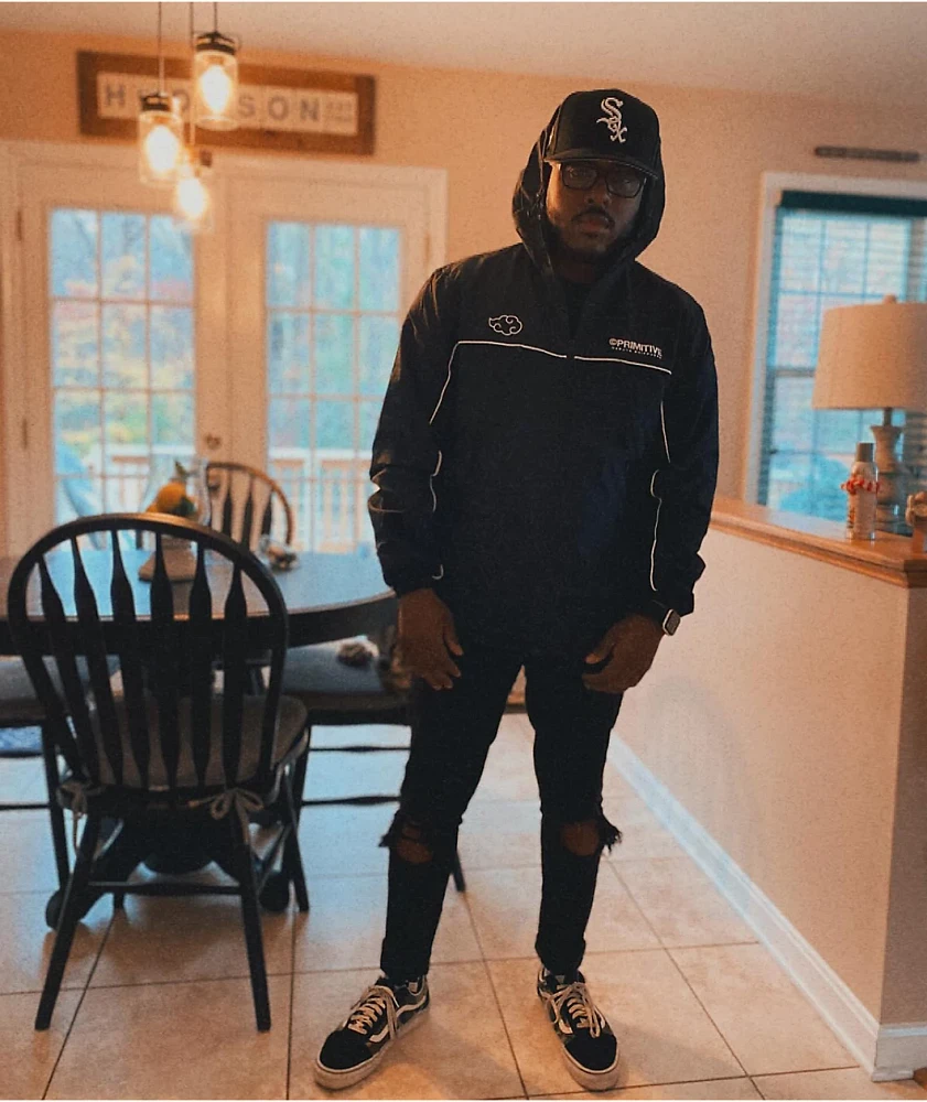 Primitive x Naruto Shippuden II Itachi Black Windbreaker Jacket