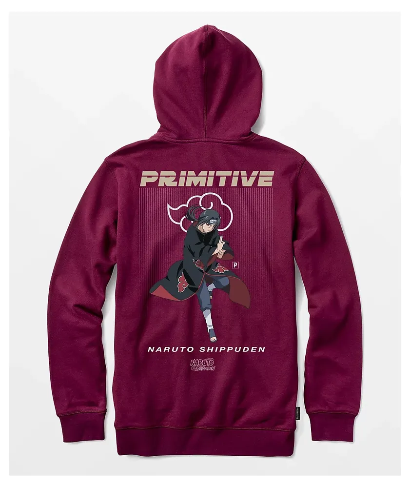 Primitive x Naruto Shippuden Itachi Uchiha Burgundy Hoodie