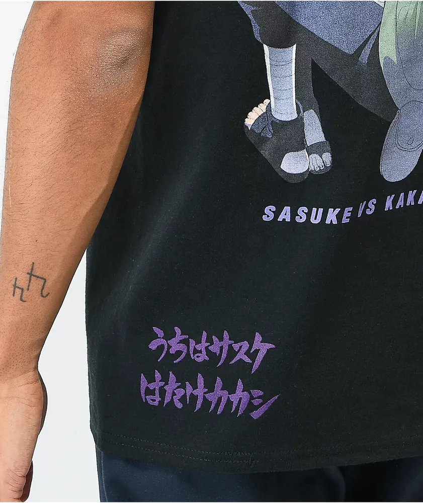 Primitive x Naruto Shippuden Sasuke vs. Kakashi Black T Shirt