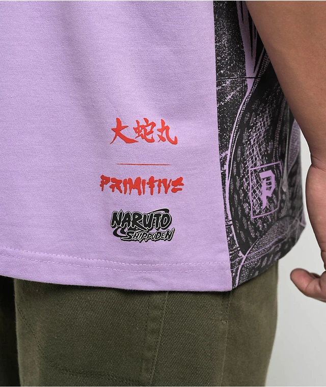 Primitive x Naruto Shippuden Snakes Lavender T-Shirt | Liberty Center