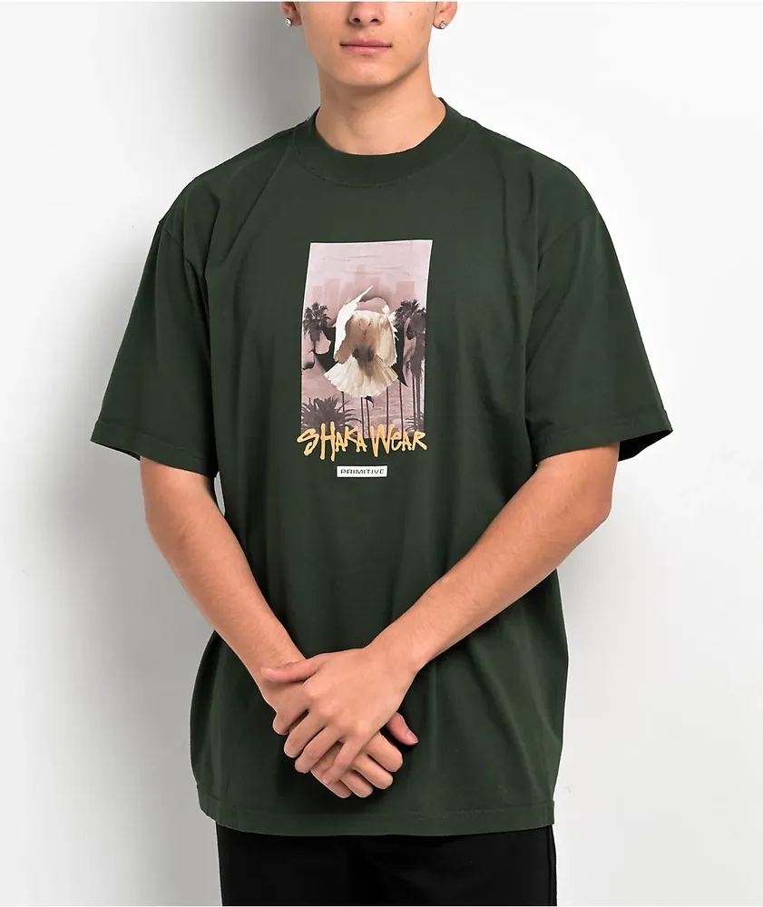 SHAKA × GALLERIA オリジナルTシャツ Primitive x Shaka Wear Home Green T-Shirt at Hamilton Place in