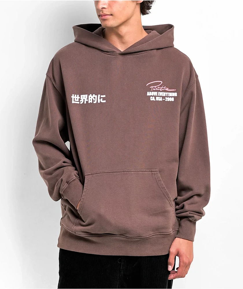 Primitive x Shaka Wear Takeover Brown Heavyweight Hoodie | Arden Fair