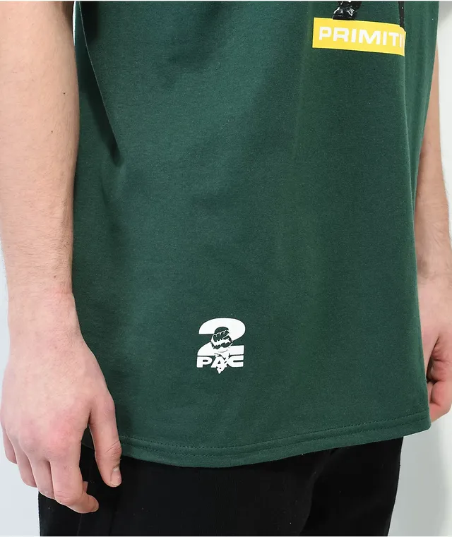 Green tupac shirt top