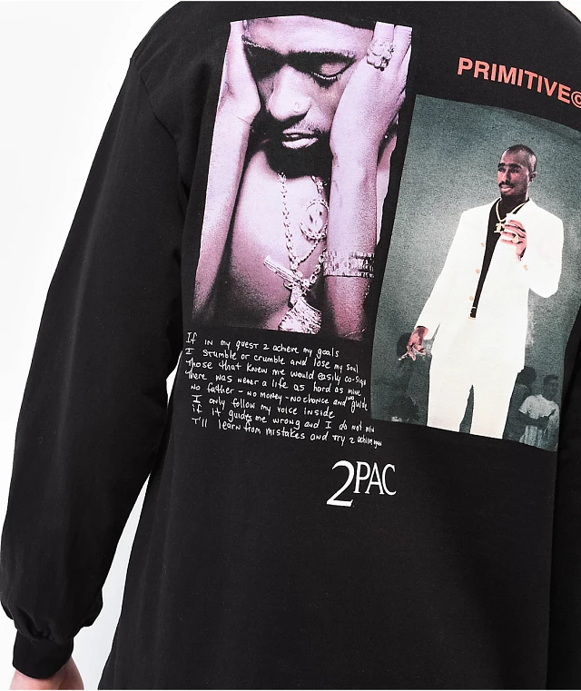 Primitive x Tupac Voice Black Long Sleeve T-Shirt | MainPlace Mall