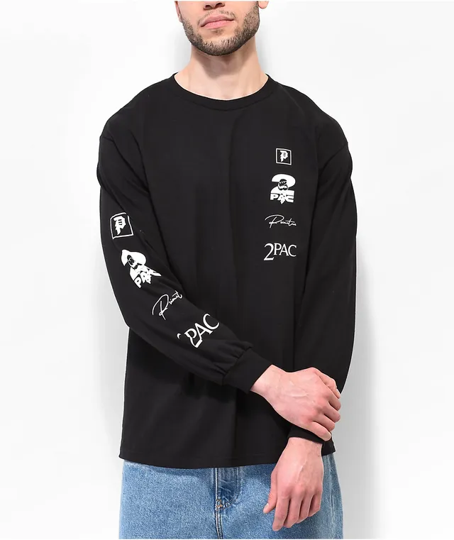 Cross Colours x Tupac Shakur Profile Black Long Sleeve T-Shirt