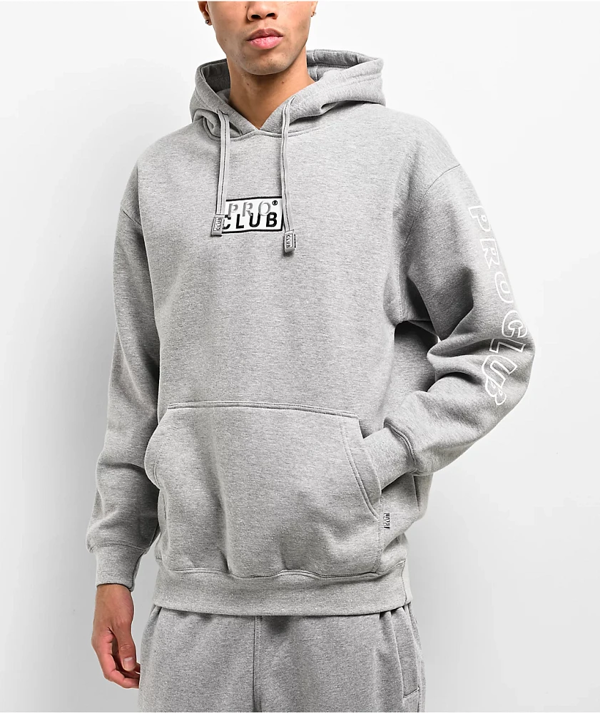Pro Club Embroidered Logo Grey Hoodie at Hamilton Place in