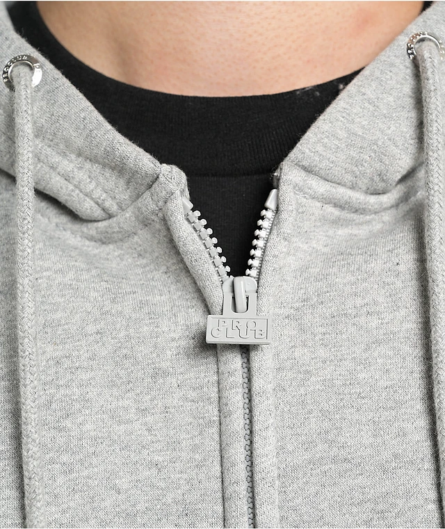 Pro Club Heavyweight Grey Zip Hoodie | MainPlace Mall
