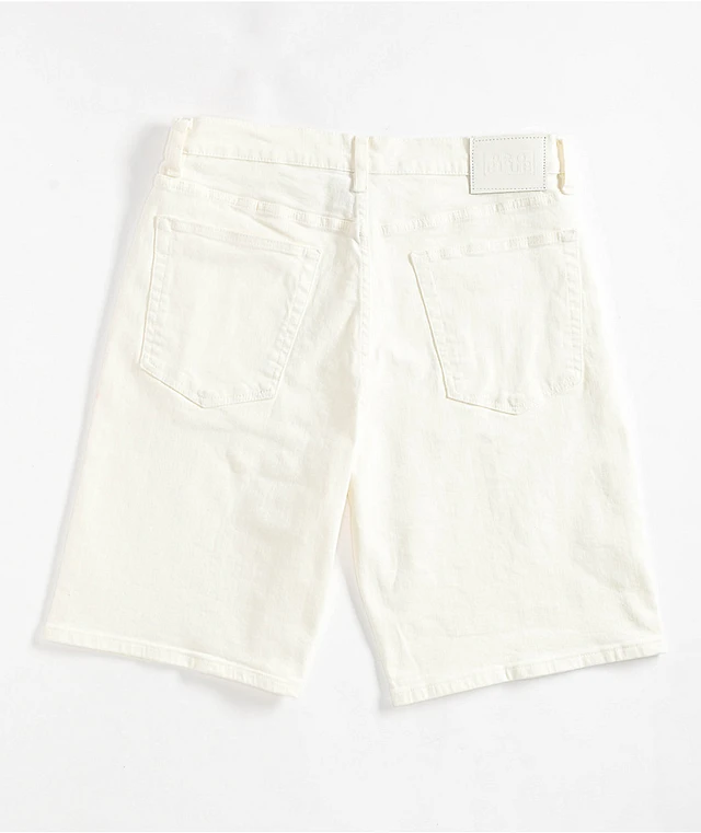 Pro Club Heavyweight Relaxed Snow White Denim Shorts | MainPlace Mall