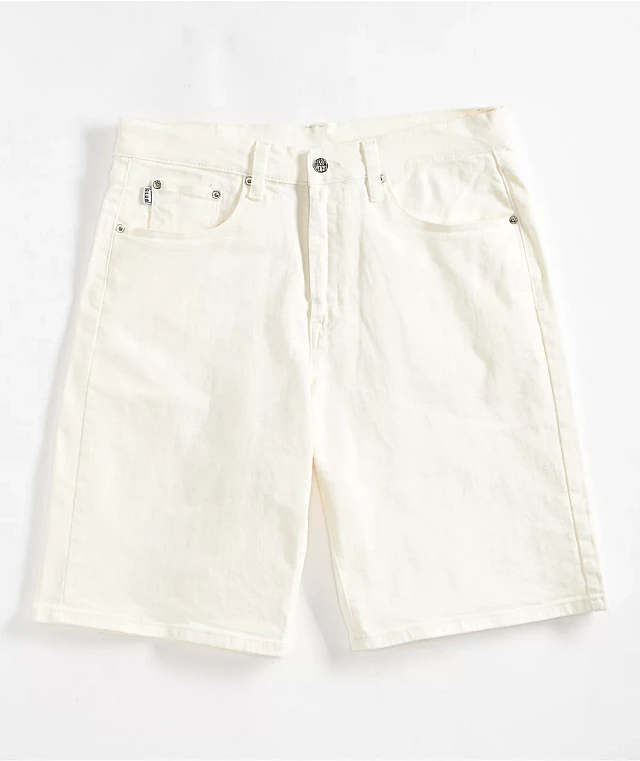 Pro Club Heavyweight Relaxed Snow White Denim Shorts | MainPlace Mall