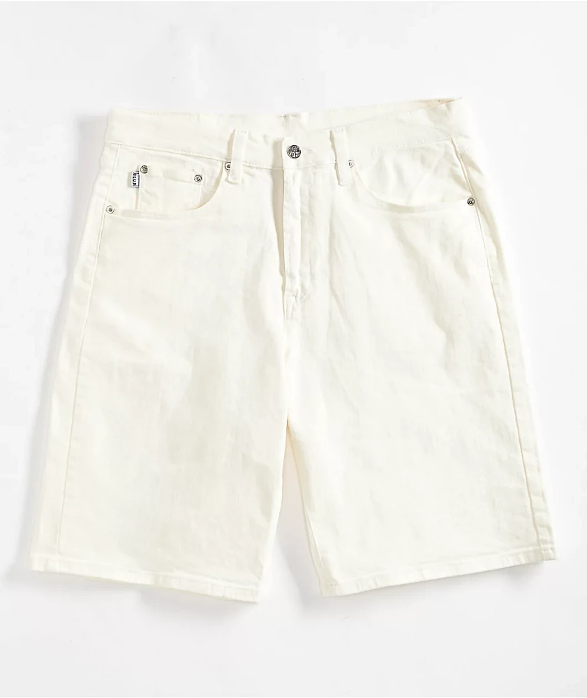Pro Club Heavyweight Relaxed Snow White Denim Shorts | MainPlace Mall