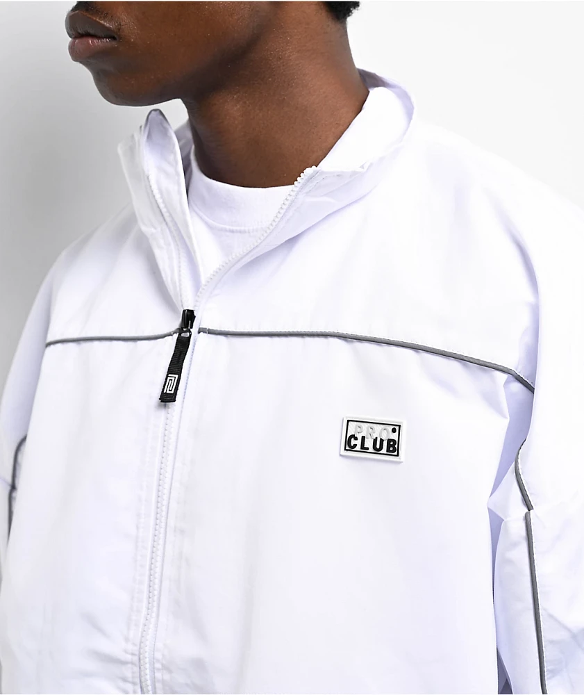 Pro Club Heavyweight White Track Jacket | Arden Fair