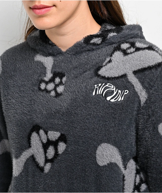 RIPNDIP Euphoria Faux Mohair Grey Hoodie | Liberty Center