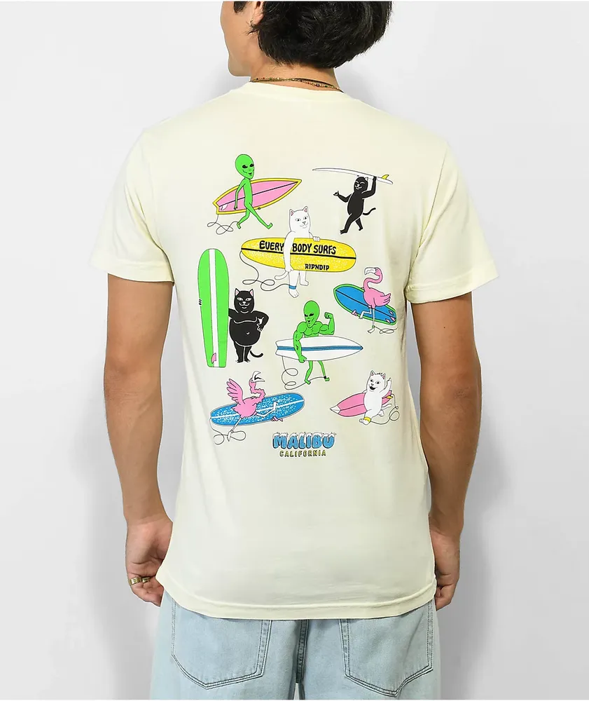 RIPNDIP Everybody Surfs Cream T Shirt CoolSprings Galleria