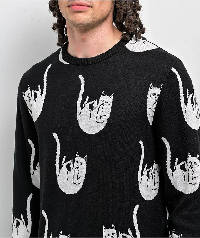 Ripndip Falling Nerm Knit Sweater Black セーター RIPNDIP Falling Nerm Black Knit Sweater | Liberty Center