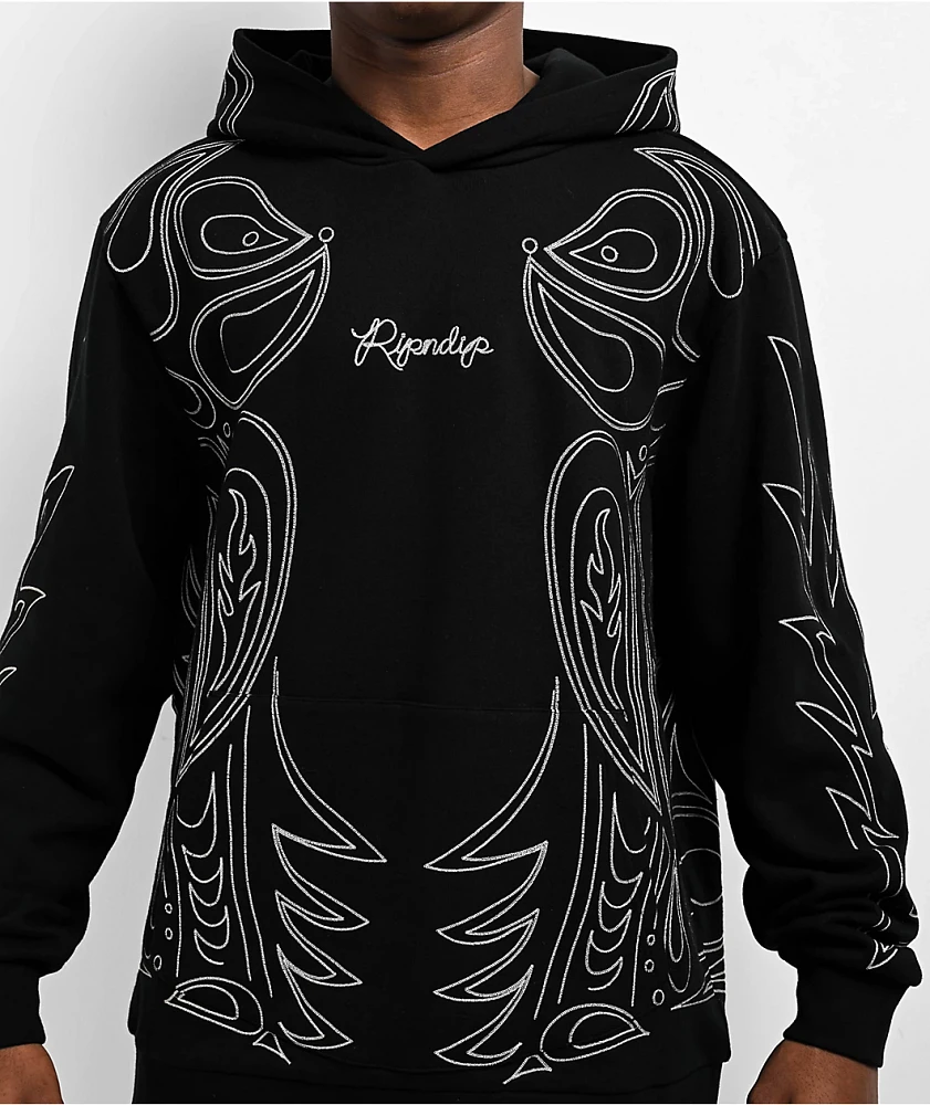 RIPNDIP Howdy Chainstitch Black Hoodie | MainPlace Mall