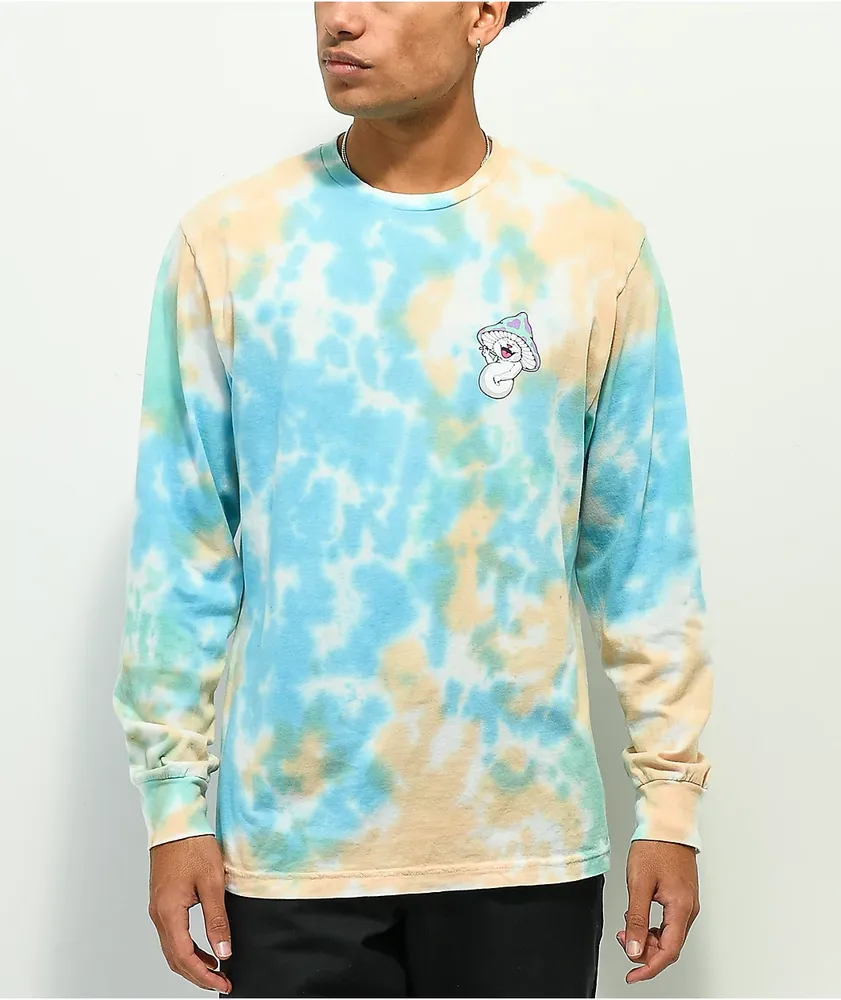 RIPNDIP Kaleidoscopic Blue Tie Dye Long Sleeve T-Shirt at