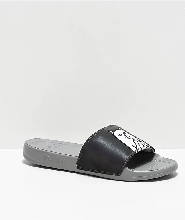 Iridescent slide sandals top