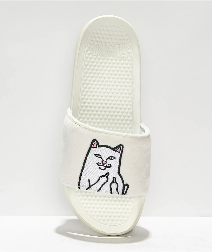 RIPNDIP Lord Nermal UV Glow Blue White Slide Sandals | MainPlace Mall