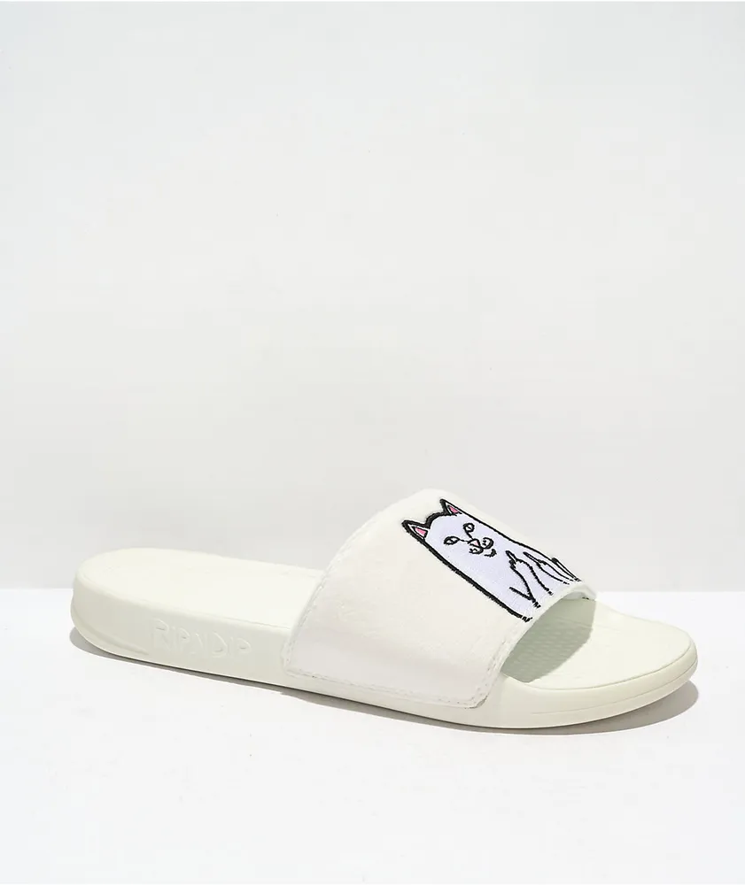 RIPNDIP Lord Nermal UV Glow Blue White Slide Sandals Vancouver Mall