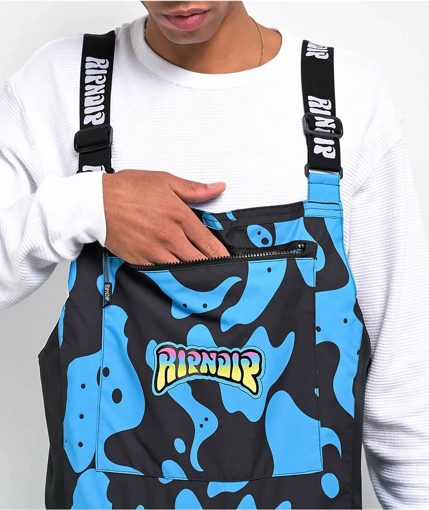 RIPNDIP Psychedelic Blue 10K Snowboard Bib Pants 2024 at