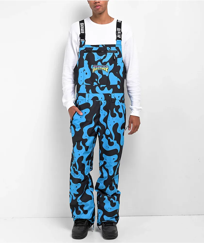RIPNDIP Psychedelic Blue 10K Snowboard Bib Pants 2024 at