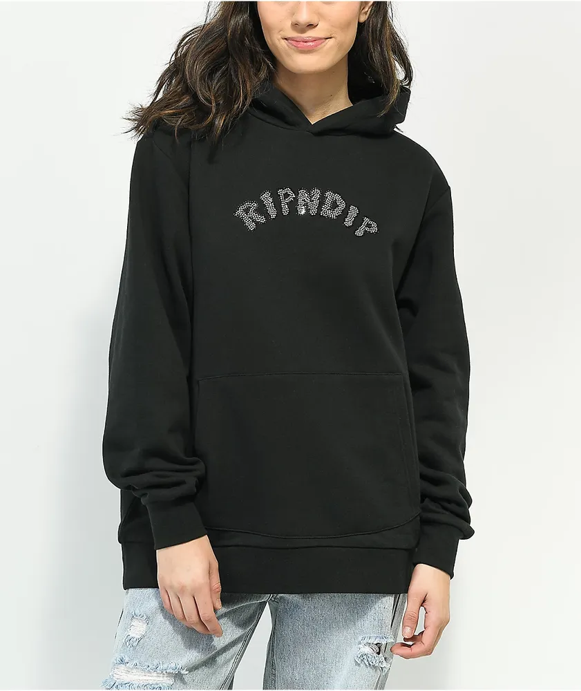 Black store rhinestone hoodie