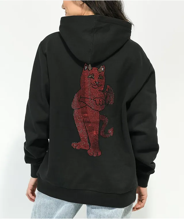 Black bedazzled hoodie clearance