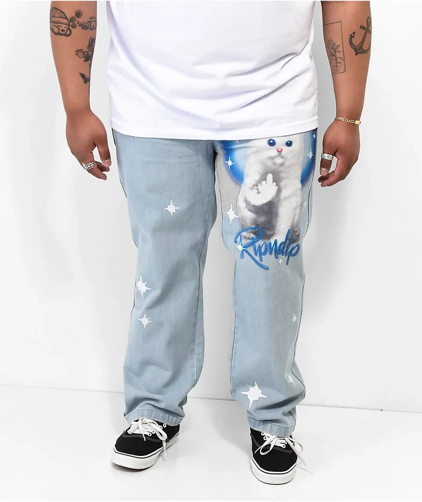 RIPNDIP Sprinkles Wide Leg Blue Denim Jeans | Coquitlam Centre