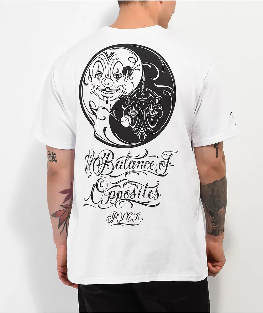 RVCA Mister Cartoon Yin Yang White T-Shirt | CoolSprings